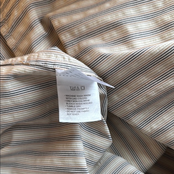 Oak Hill Tan Casual Button Down Shirt with Stripes - Picture 7 of 7